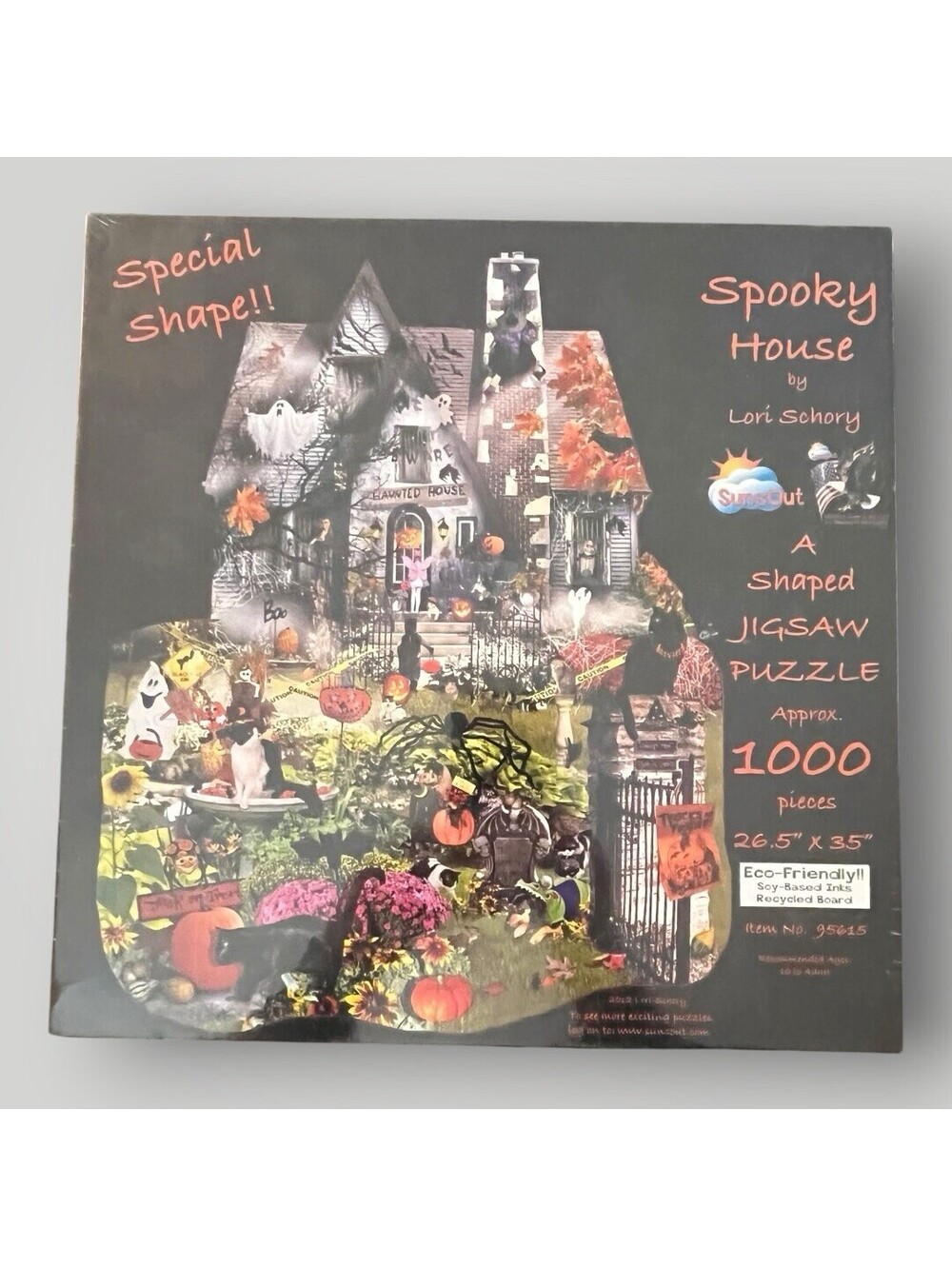 NEW Sealed Spooky House Puzzle SunsOut Lori Schory Halloween Shaped 1000 Pc